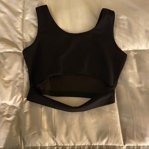 Black cut out crop top